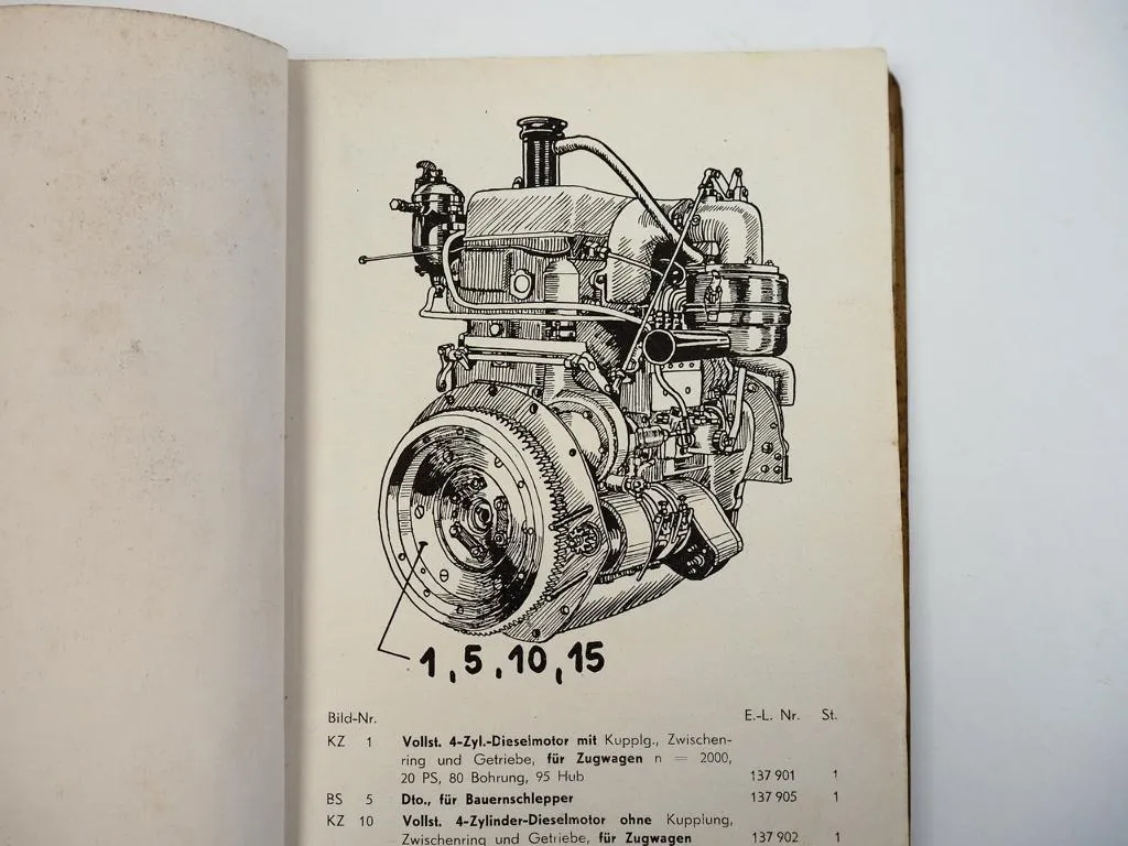 Hanomag SS20 RL20 Diesel Bauernschlepper Zugwagen Ersatzteilliste 1940