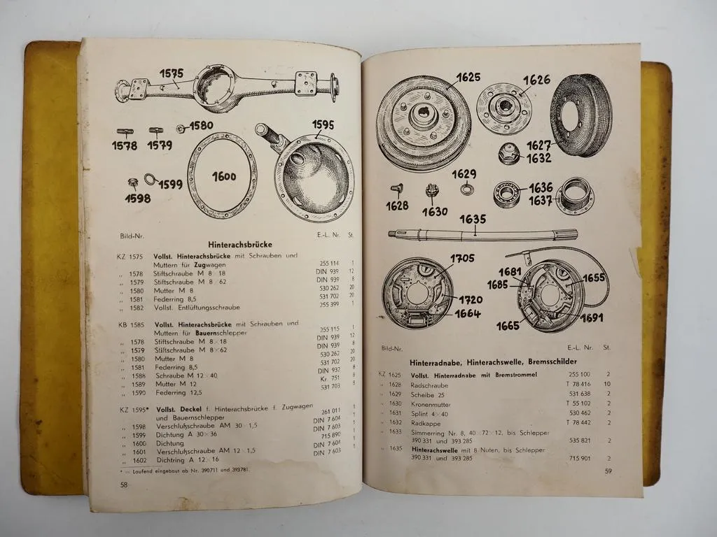 Hanomag SS20 RL20 Diesel Bauernschlepper Zugwagen Ersatzteilliste 1940