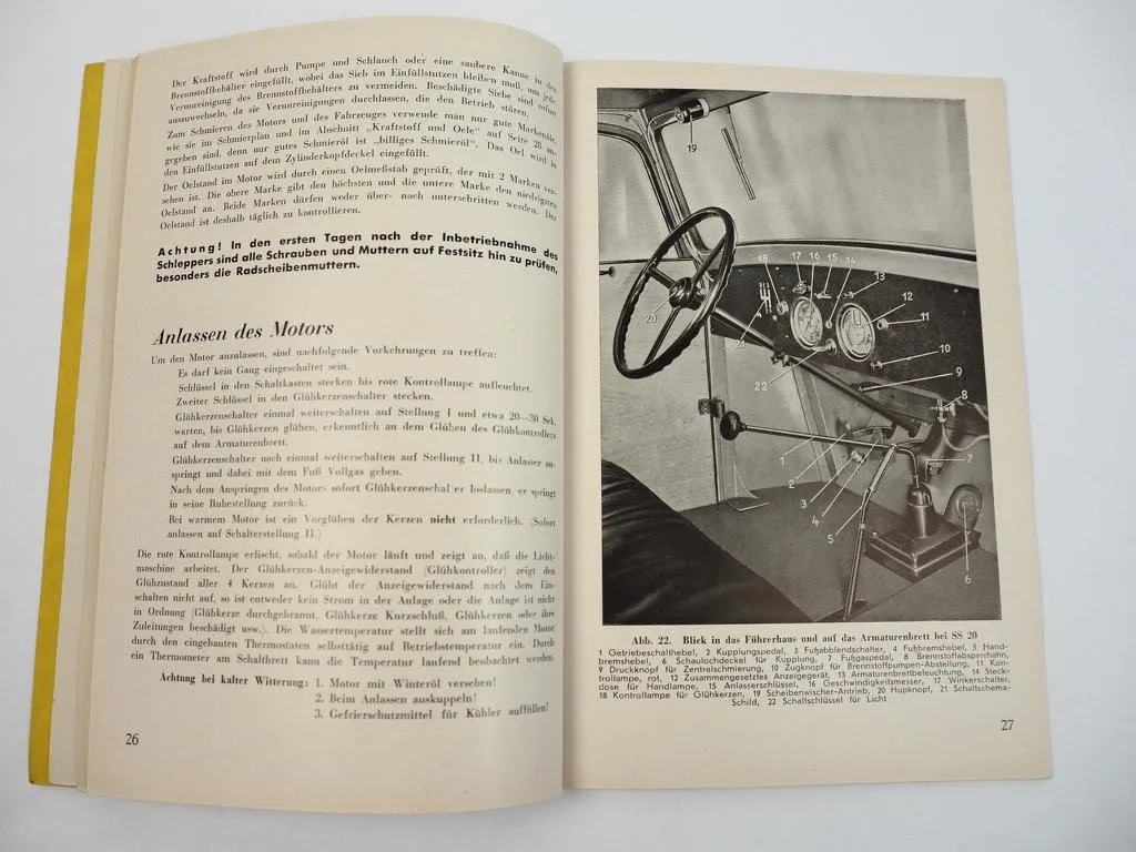 Hanomag SS20 RL20 Zugwagen Bauernschlepper Handbuch Betriebsanleitung 1941