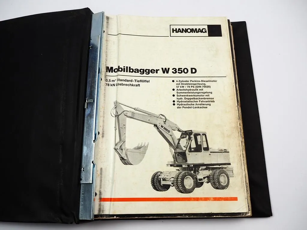 Hanomag W350D Mobilbagger Ersatzteilliste Ersatzteilkatalog Parts List 1981/84