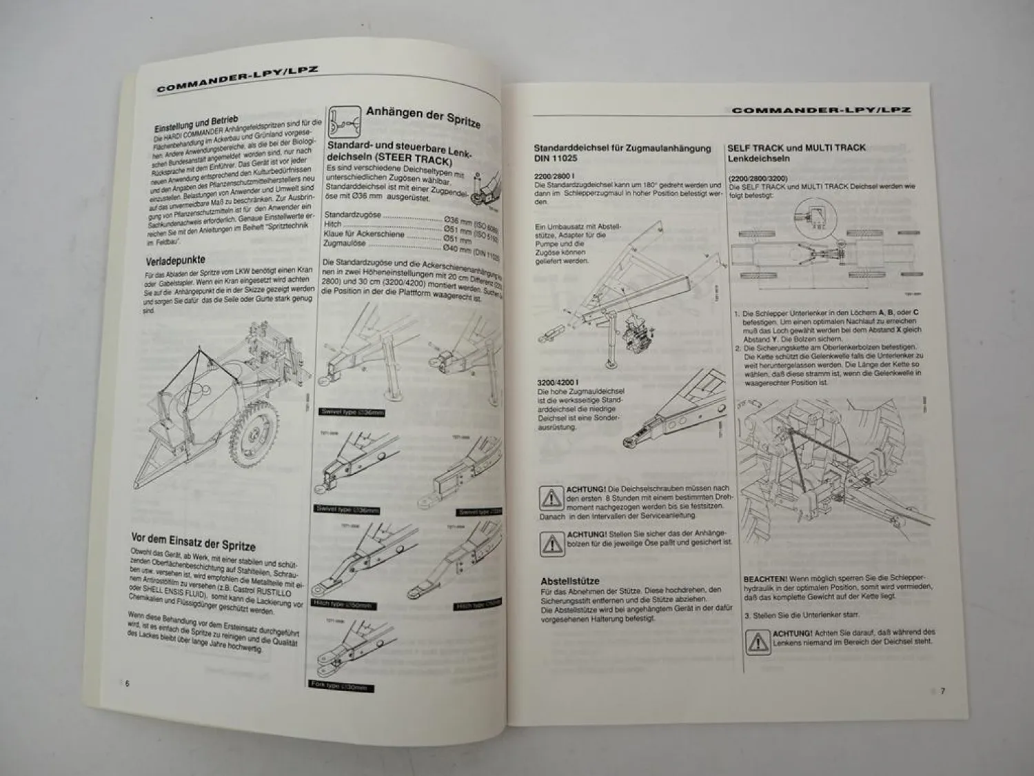 Hardi Commander LPY LPZ Feldspritze Betriebsanleitung Wartung 1999
