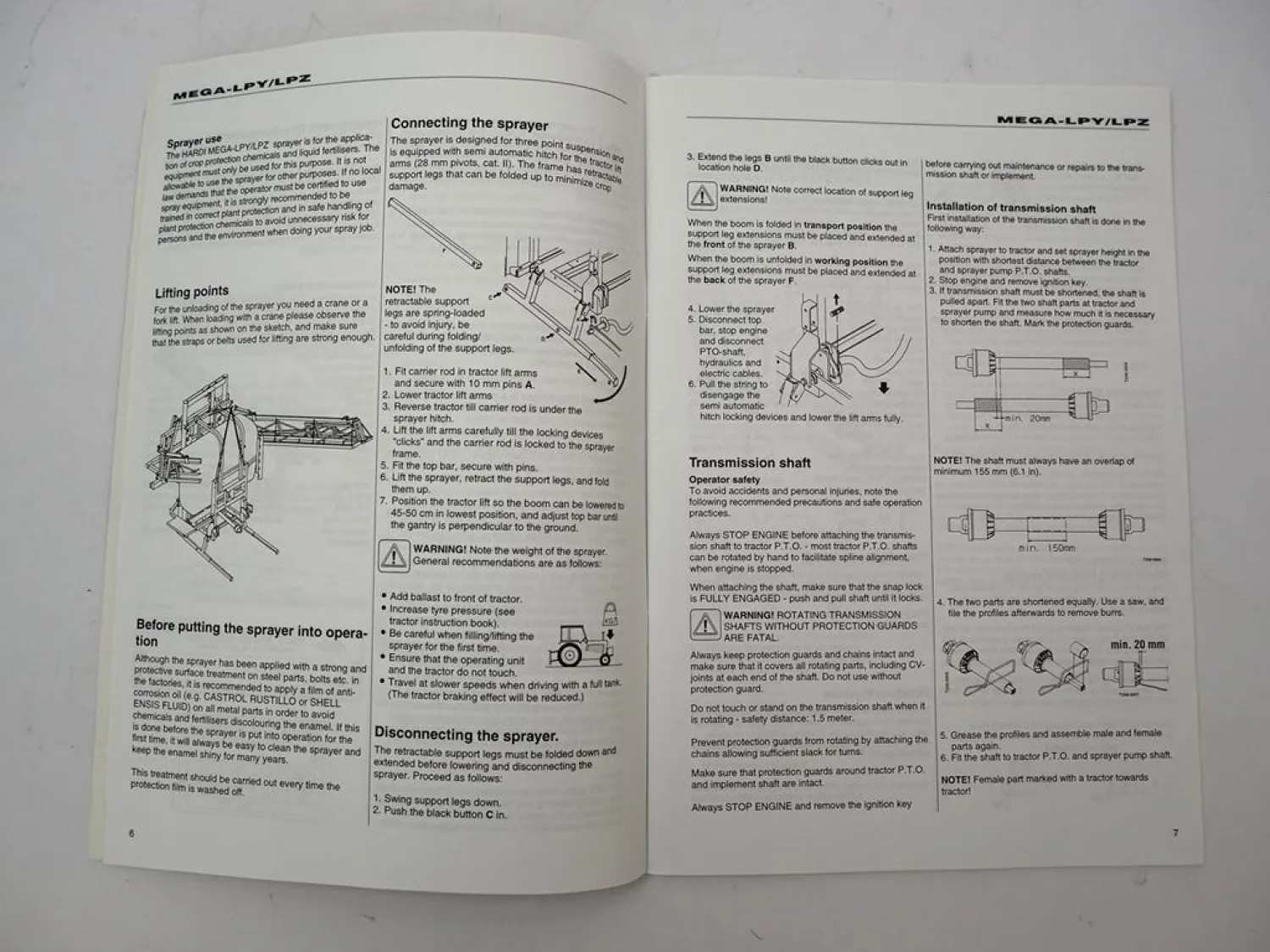 Hardi Mega LPY LPZ Sprayer Plant Protection Instruction book 1998