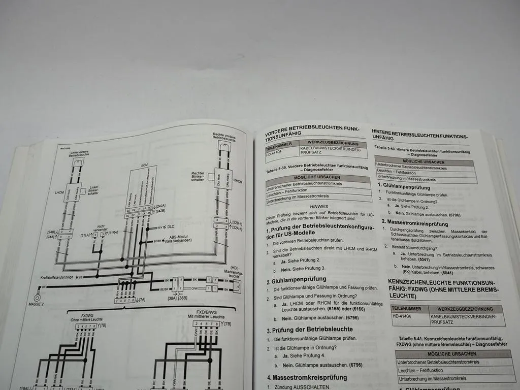 Harley Davidson DYNA Glide FXD FLD 2015 Diagnose Fehlersuche Elektrik