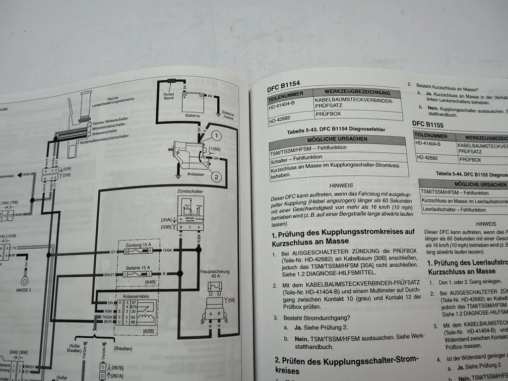 Harley Davidson DYNA Glide FXD FXDB FSDC FXDL 2010 Diagnose Fehlersuche Elektrik