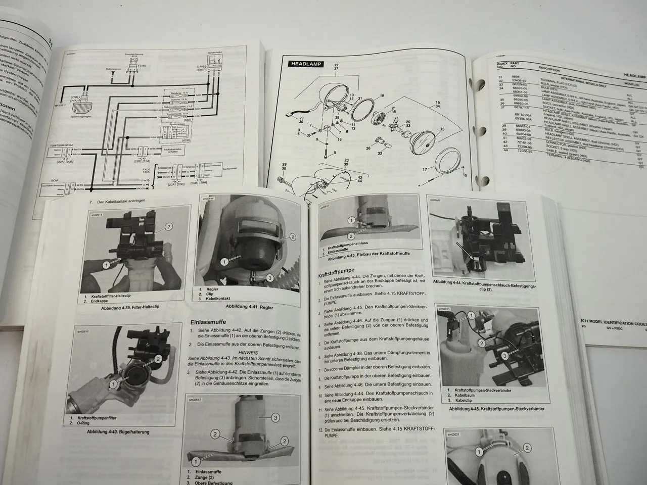Harley Davidson DYNA Glide FXD Werkstatthandbuch Diagnose Parts List 2011