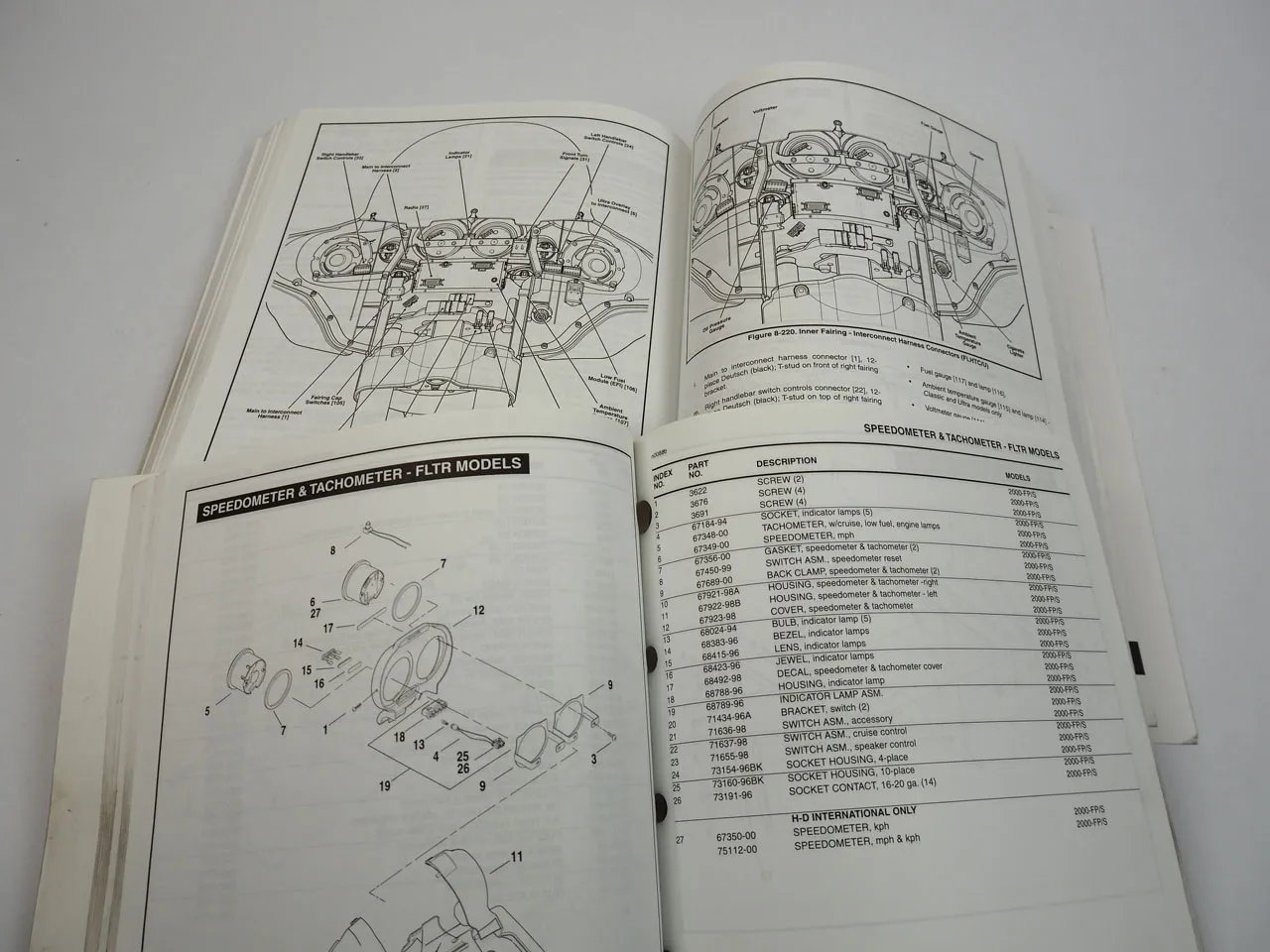 Harley Davidson FL FLH FLT 5 Speed 1340cc 2000 Service Manual Parts Catalog