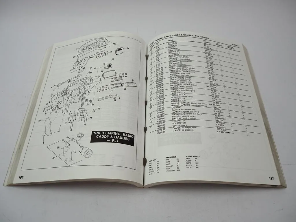 Harley Davidson FLT FLH FLS FXS FXR Softail 1987 - 1990 Big Twin Parts Catalog