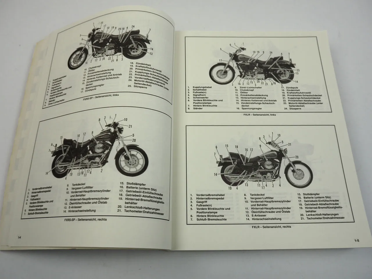 Harley Davidson FLT FXR FXL FLH Modelle 1993 - 1994 Werkstatthandbuch Reparatur