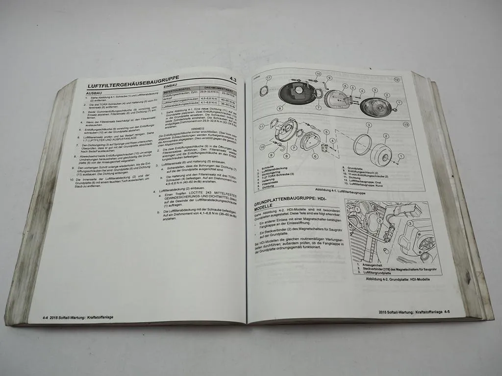 Harley Davidson Softail FXSB FLS 2015 Reparaturanleitung Werkstatt Diagnose