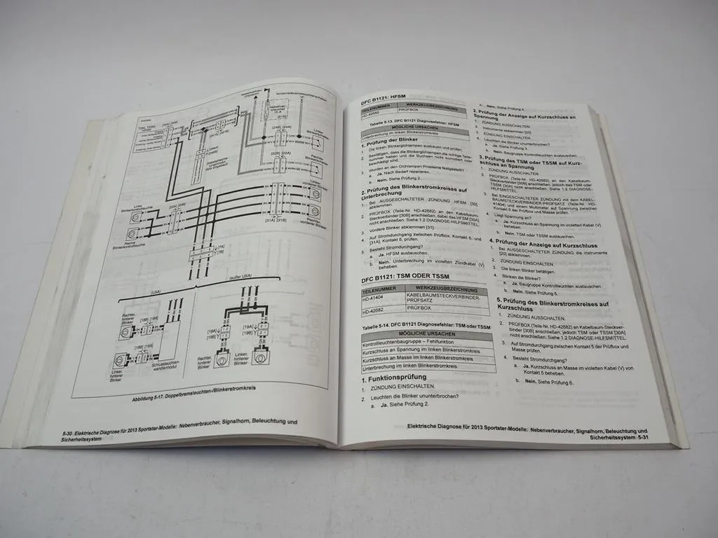 Harley Davidson Sportster XL 883 1200 Modelle 2013 Diagnose Elektrik Fehlersuche