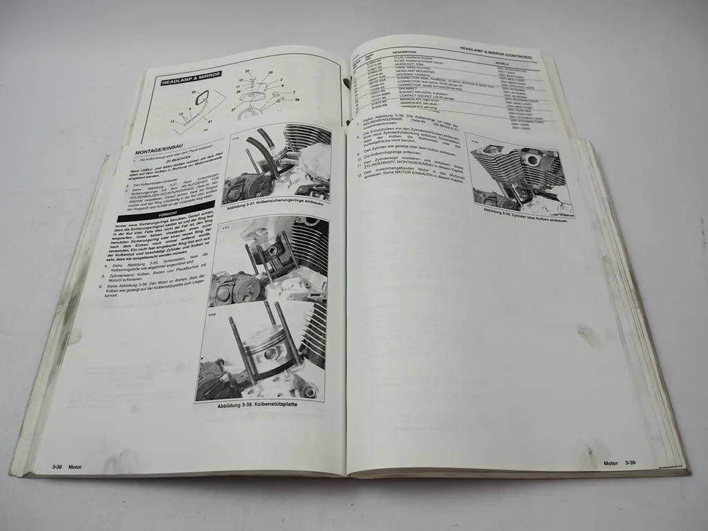 Harley Davidson Sportster XL XLH 883 1200 Mod. 2001 Werkstatthandbuch Parts List