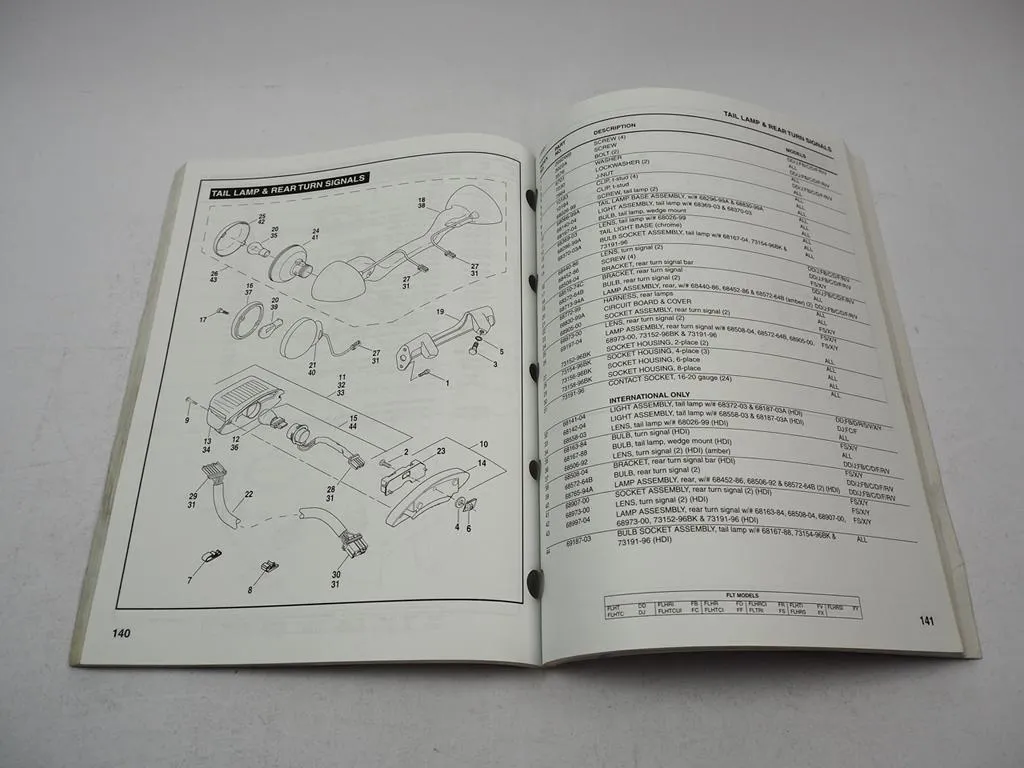 Harley Davidson Touring FLHR FLTR FLHT 2005 Parts List Ersatzteilliste