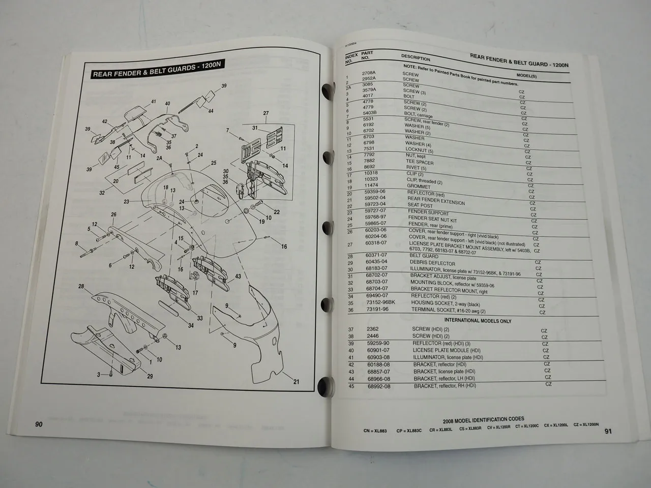 Harley Davidson XL 883 1200 Sportster Parts Catalog 2008 Ersatzteilkatalog