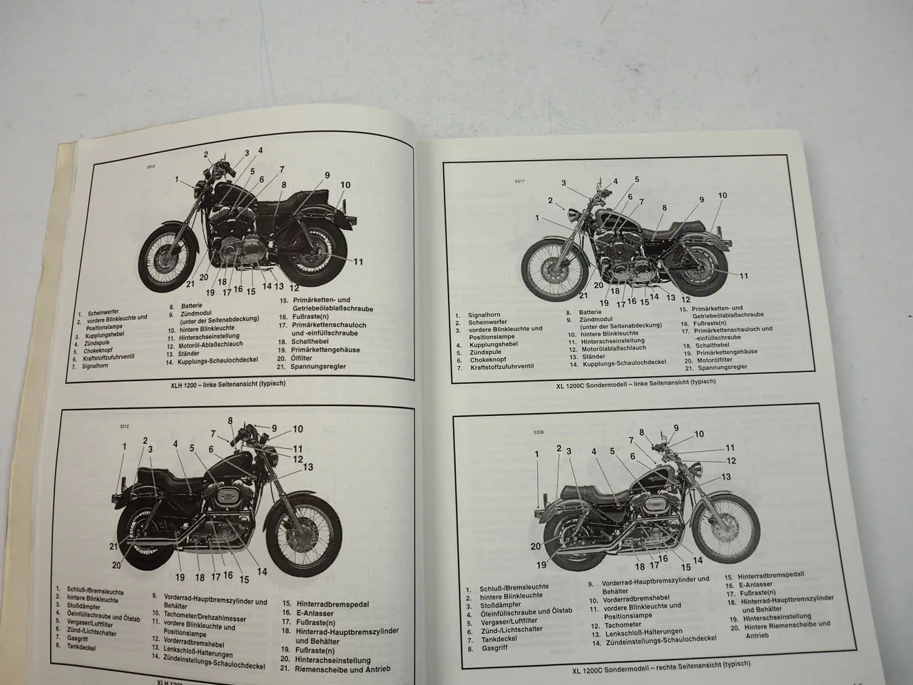 Harley Davidson XLH 883 1200 Sportster 1995 -1996 Reparatur Werkstatthandbuch Wartung