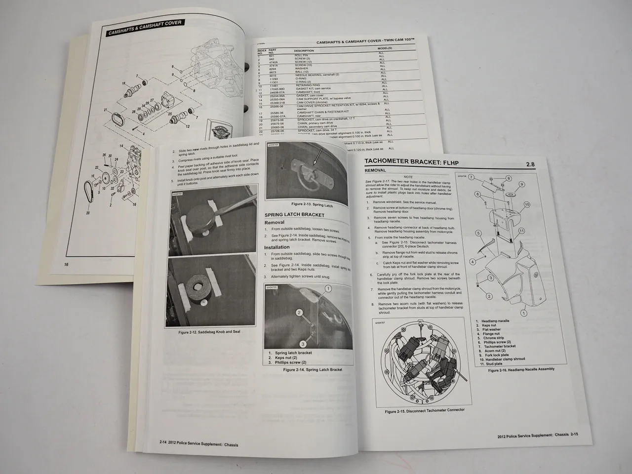 Harley Police Models FLHTP FLHP Service Manual Supplemet and Parts Catalog 2012