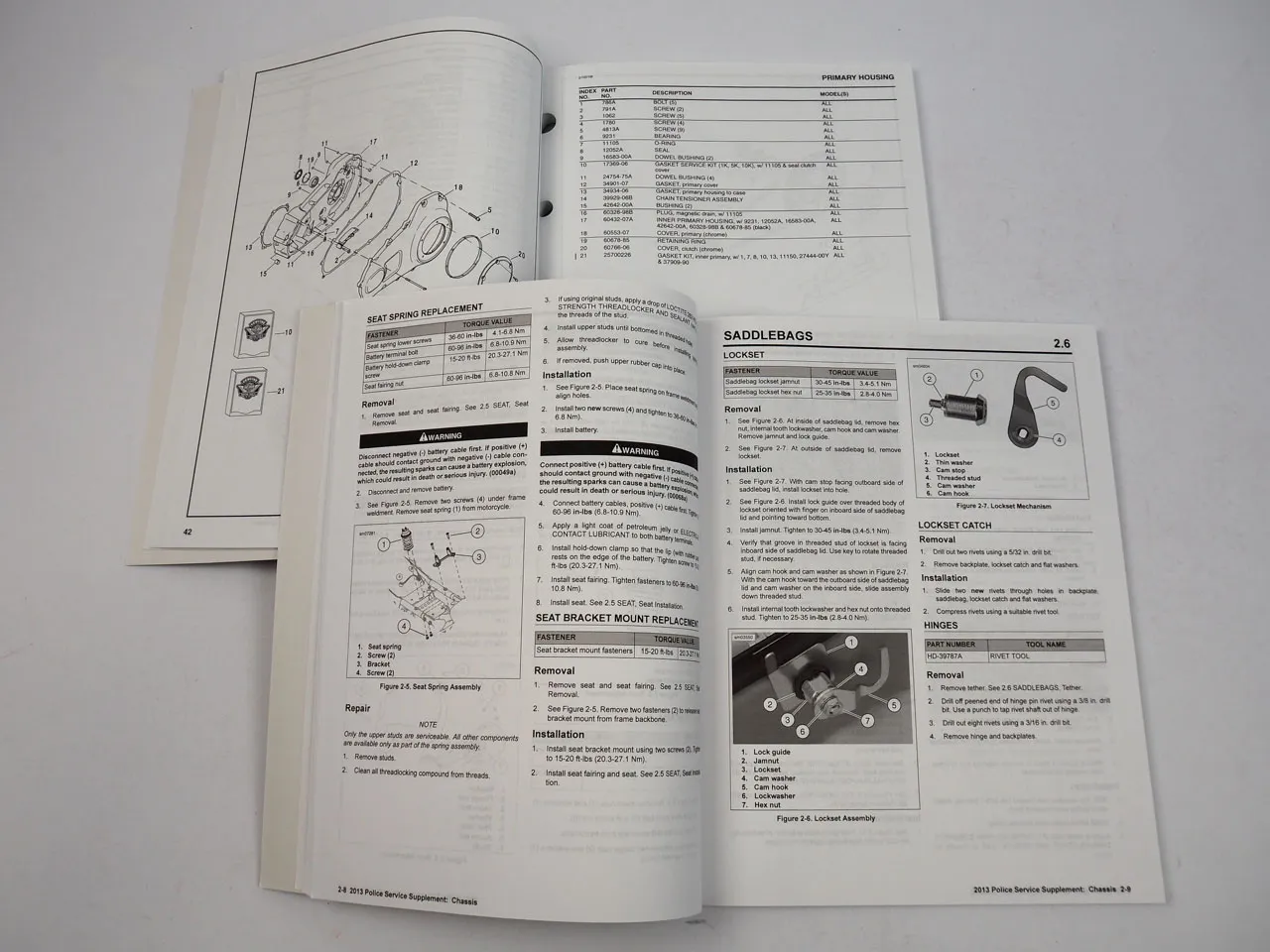 Harley Police Models FLHTP FLHP Service Manual Supplemet and Parts Catalog 2013