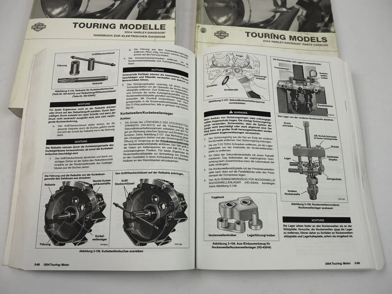 Harley Touring FLHR FLTR FLHT Werkstatthandbuch Diagnose Parts List 2004