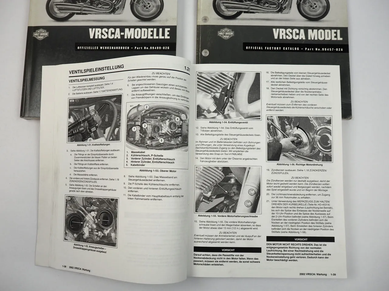 Harley V Rod VRSCA 2002 Werkstatthandbuch Elektrische Diagnose Parts Catalog