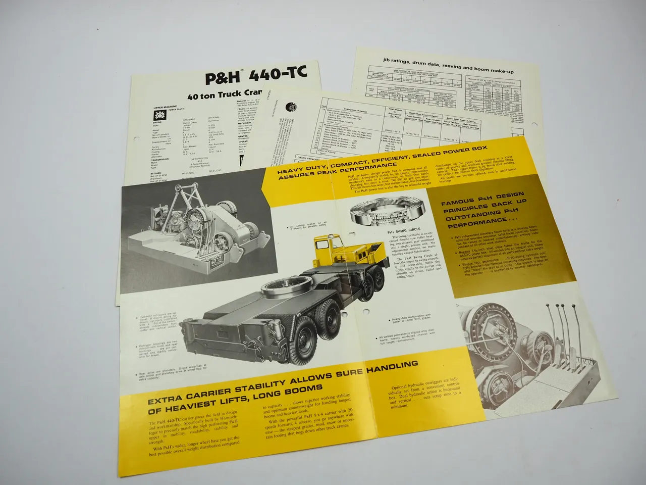 Harnischfeger P&H 440 TC Crane Dragline Clamshell brochure 1969