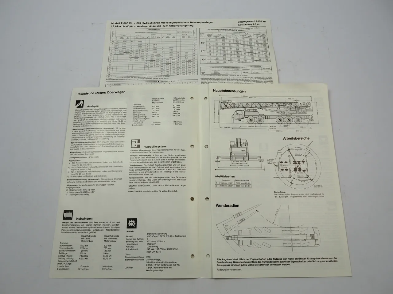 Harnischfeger P&H T 800XL 80t Hydraulik Autokran Prospekt 1990
