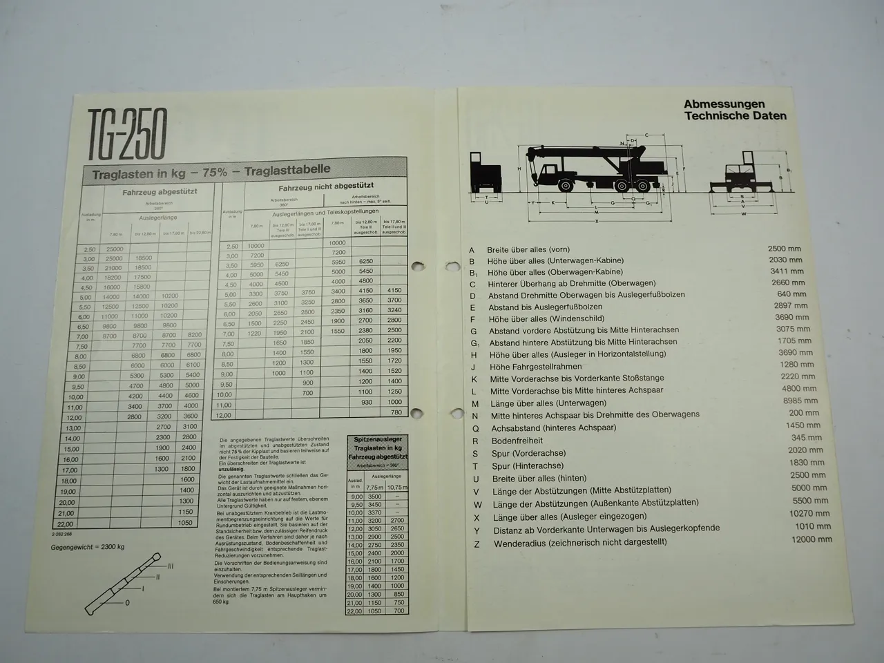 Harnischfeger P&H TG 250 25t Hydraulik Autokran Prospekt 1974
