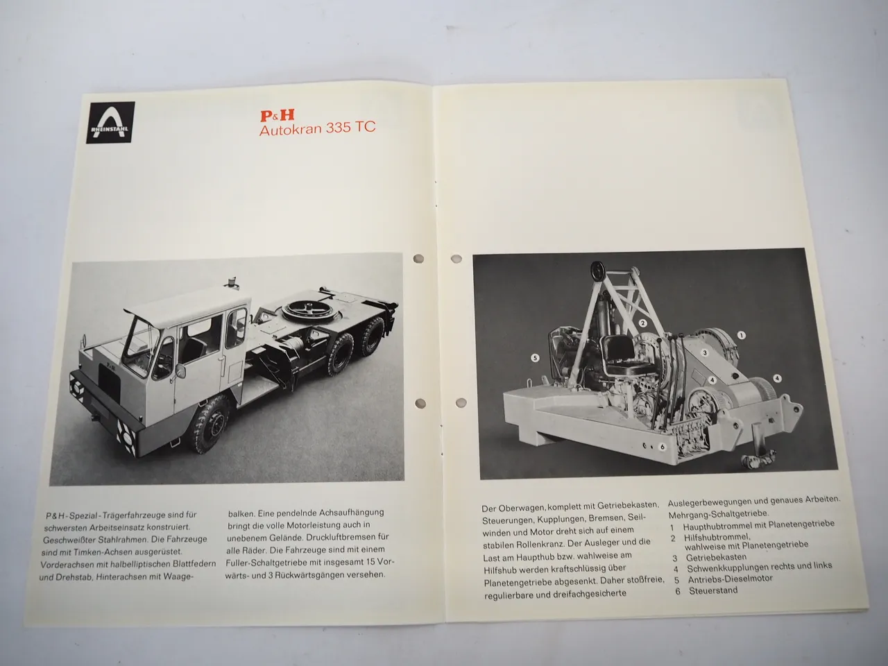 Harnischfeger Rheinstahl P&H 335 TC Autokran Prospekt