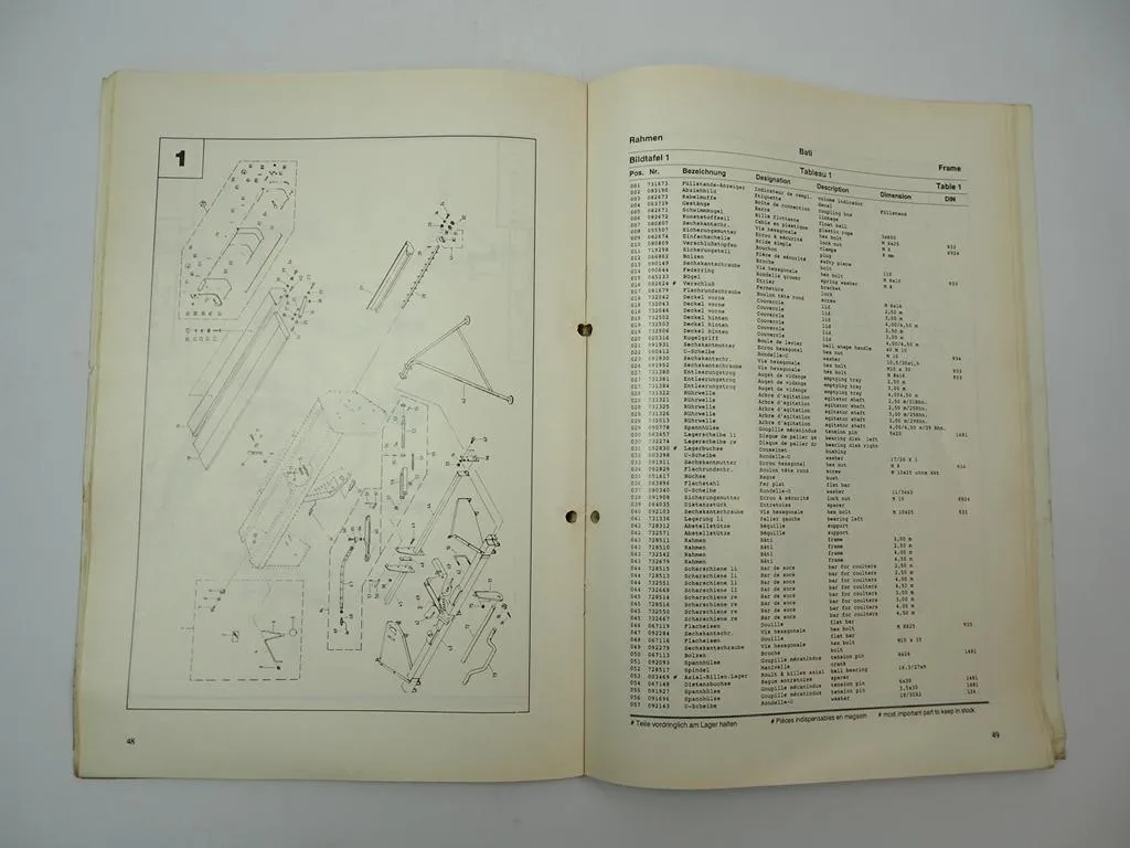 Hassia DKA Drillmaschine Betriebsanleitung Ersatzteilliste 1993