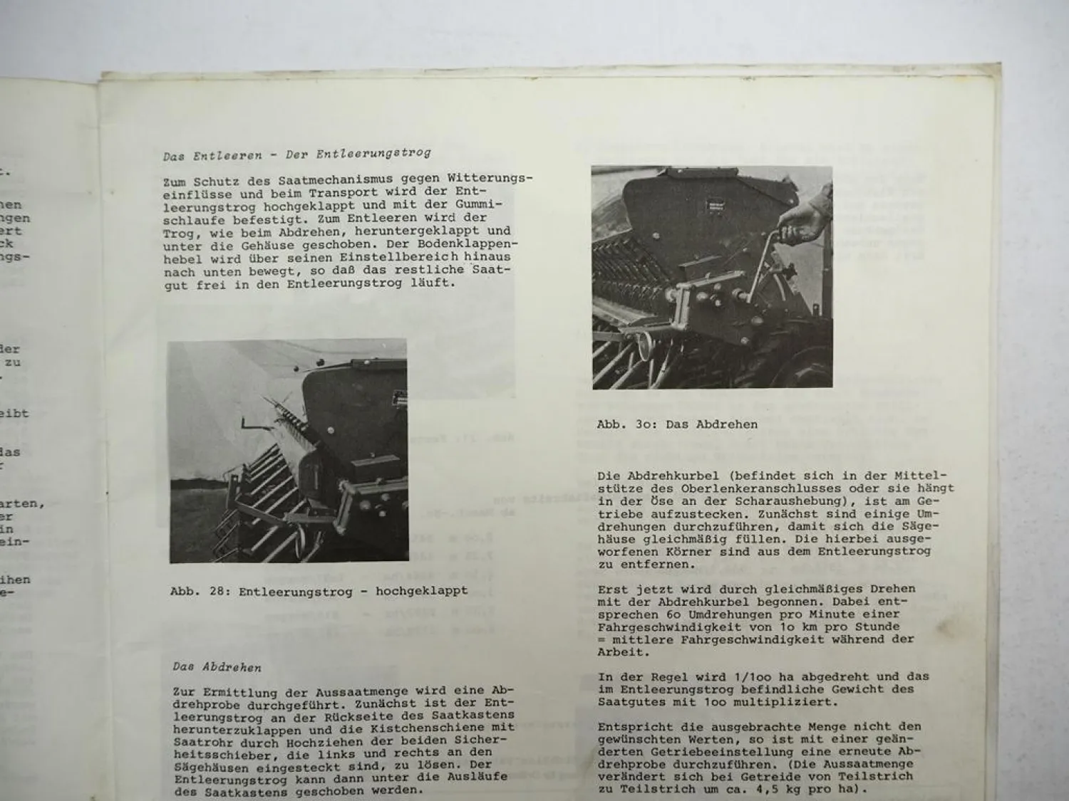 Hassia DU Drillmaschine Betriebsanleitung Ersatzteilliste 1978 Original