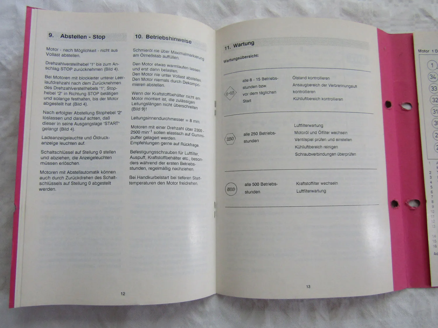 Hatz 1D 20 30 35 40 60 80 Dieselmotor Bedienungsanleitung Betriebsanleitung 5/91