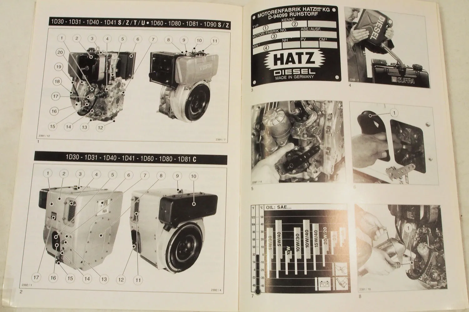 Hatz 1D31 1D41 1D50 1D60 1D81 1D90 Dieselmotor Betriebsanleitung 1998