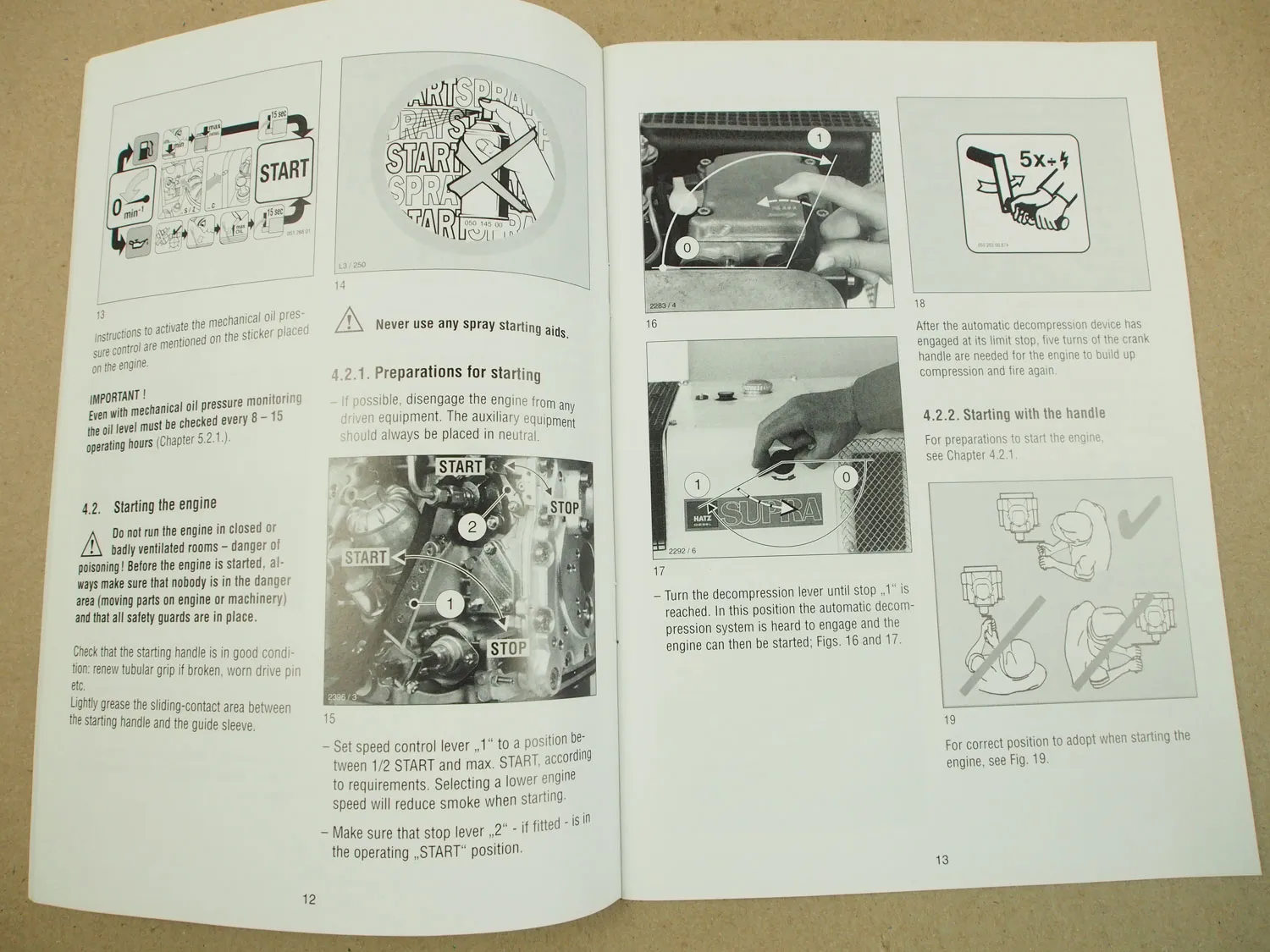 Hatz 1D41 1D50 1D81 1D90 Instruction Book 7/2005