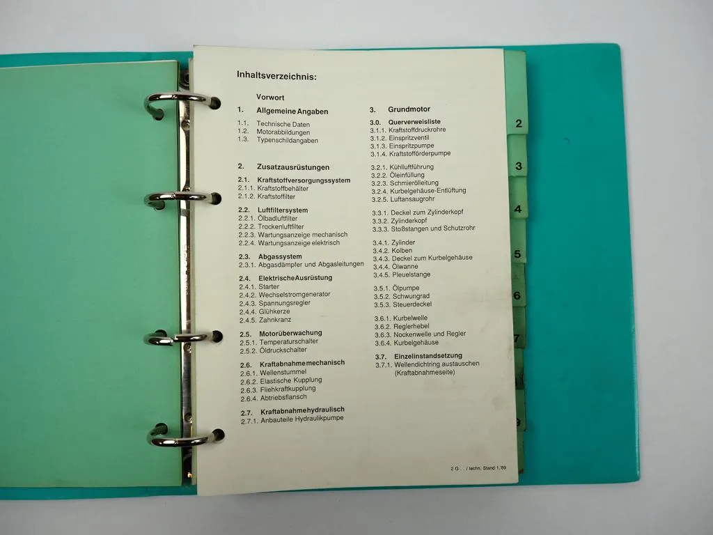 Hatz 2G30 Motor Werkstatthandbuch Reparaturanleitung 1989