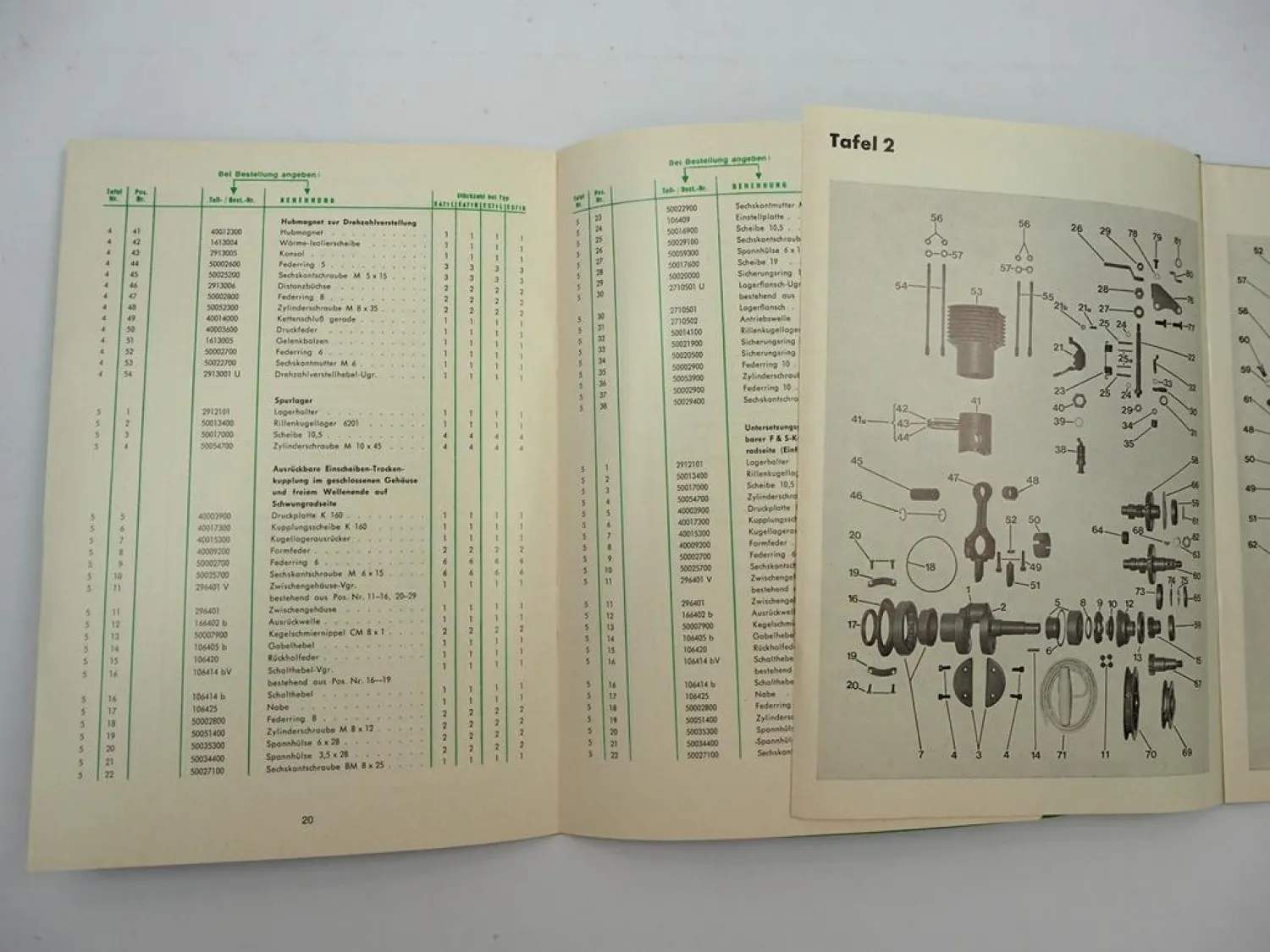 Hatz E 571 671 Dieselmotor Betriebsanleitung Bedienung Ersatzteilliste 1970/71