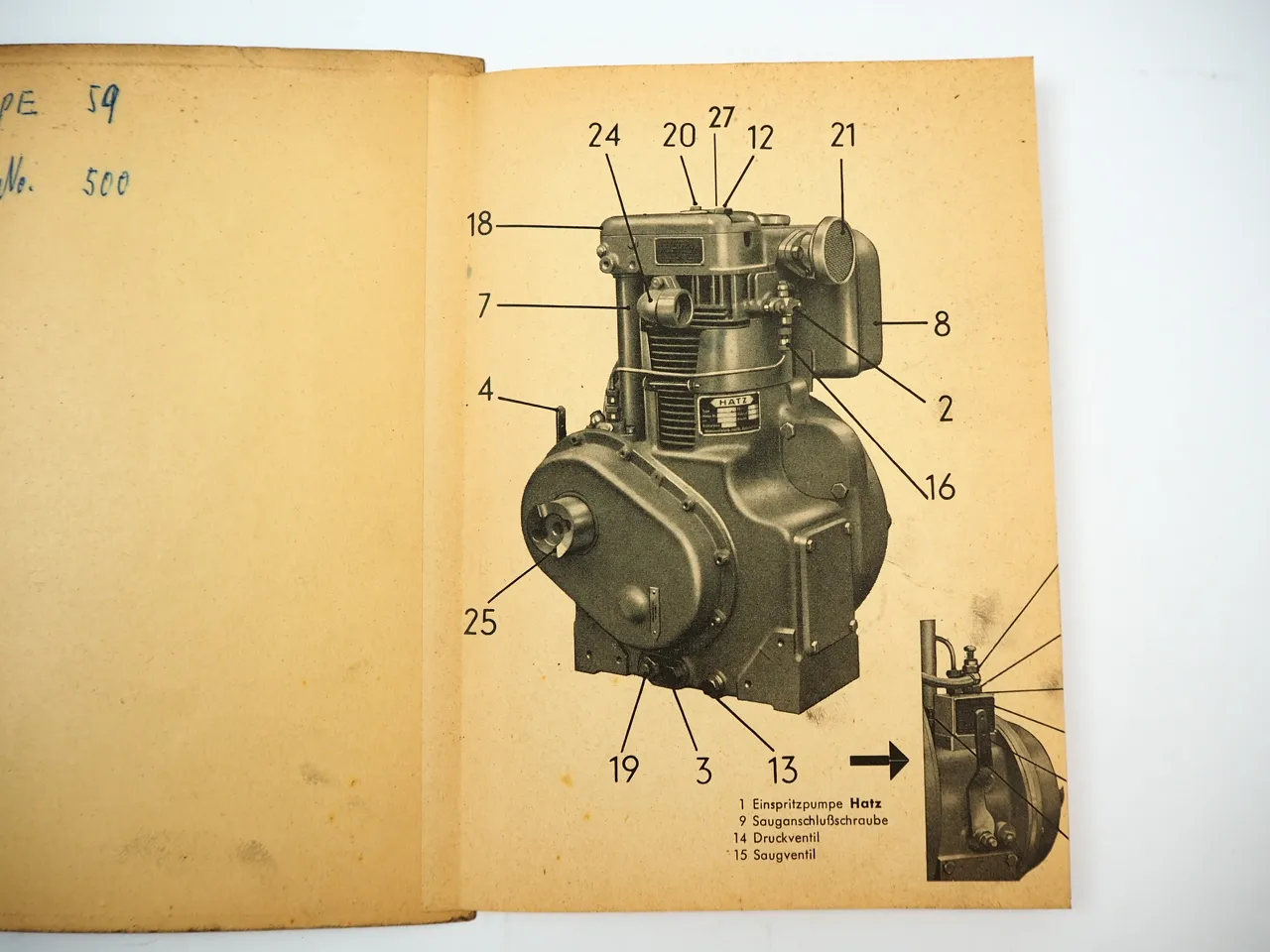 Hatz E80 E85 E89 FB F Dieselmotor Betriebsanleitung Ersatzteilliste 1959