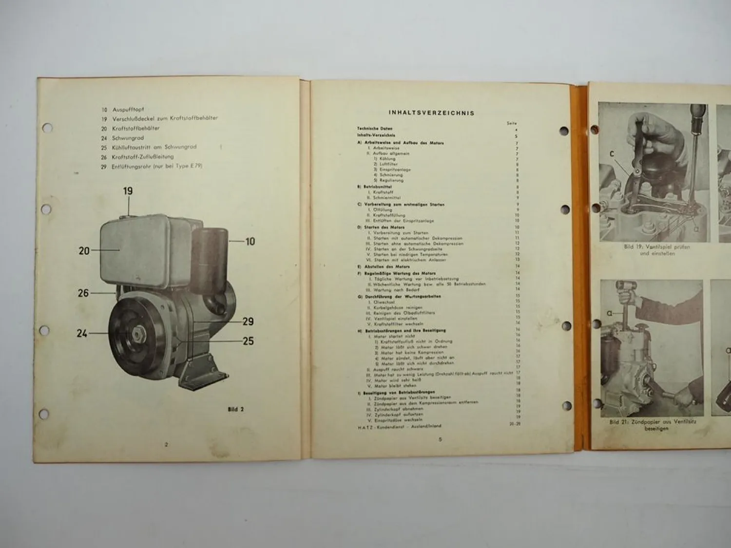 Hatz ES E 71 75 79 780 785 Dieselmotor Betriebsanleitung Ersatzteilliste 1969/70