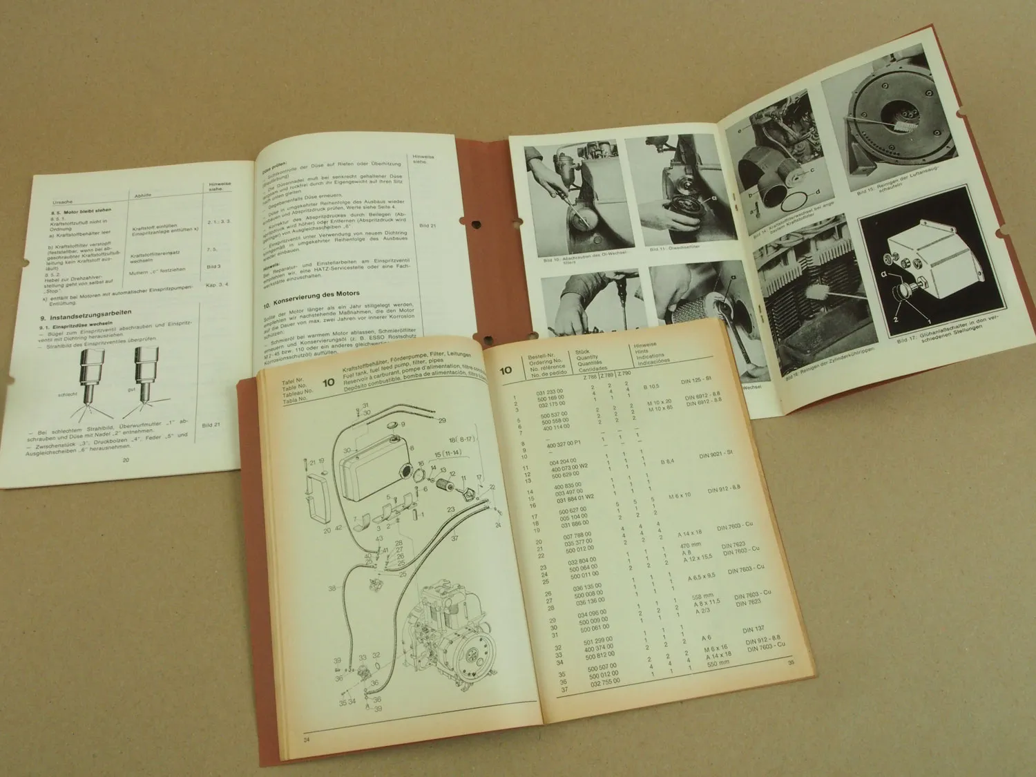 Hatz Z788 Z789 Z790 Motor Betriebsanleitung Ersatzteilliste 1983/84