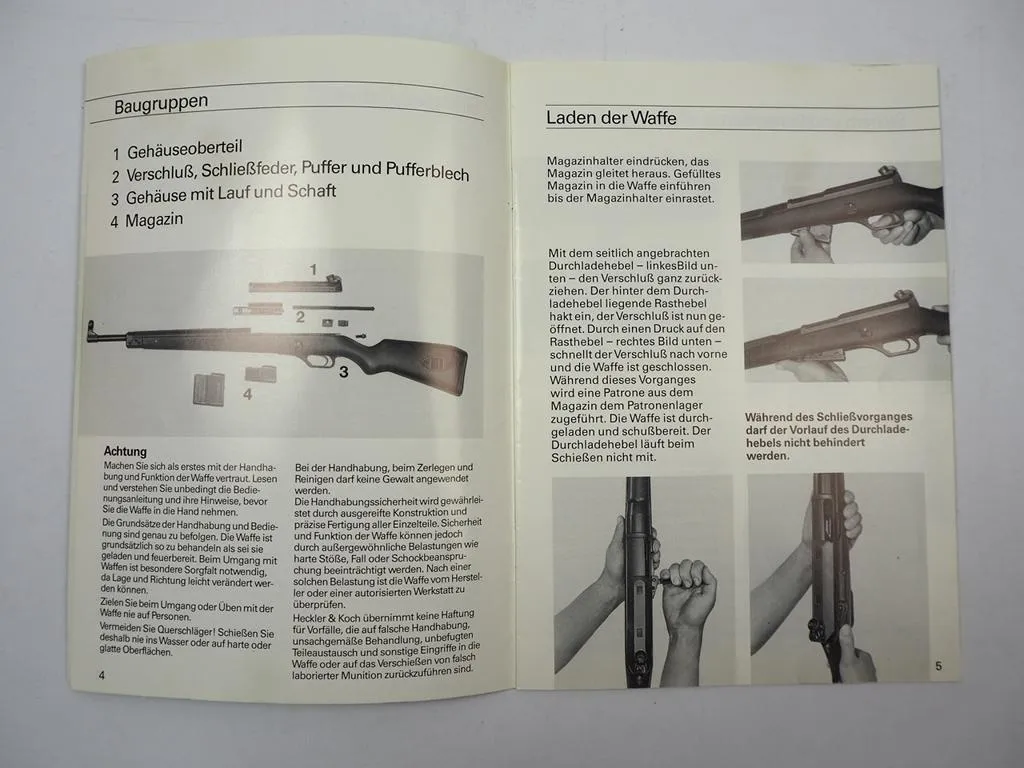 Heckler & Koch HK-SL 6 7 Sport Selbstladebüchsen Betriebsanleitung ETL 1993