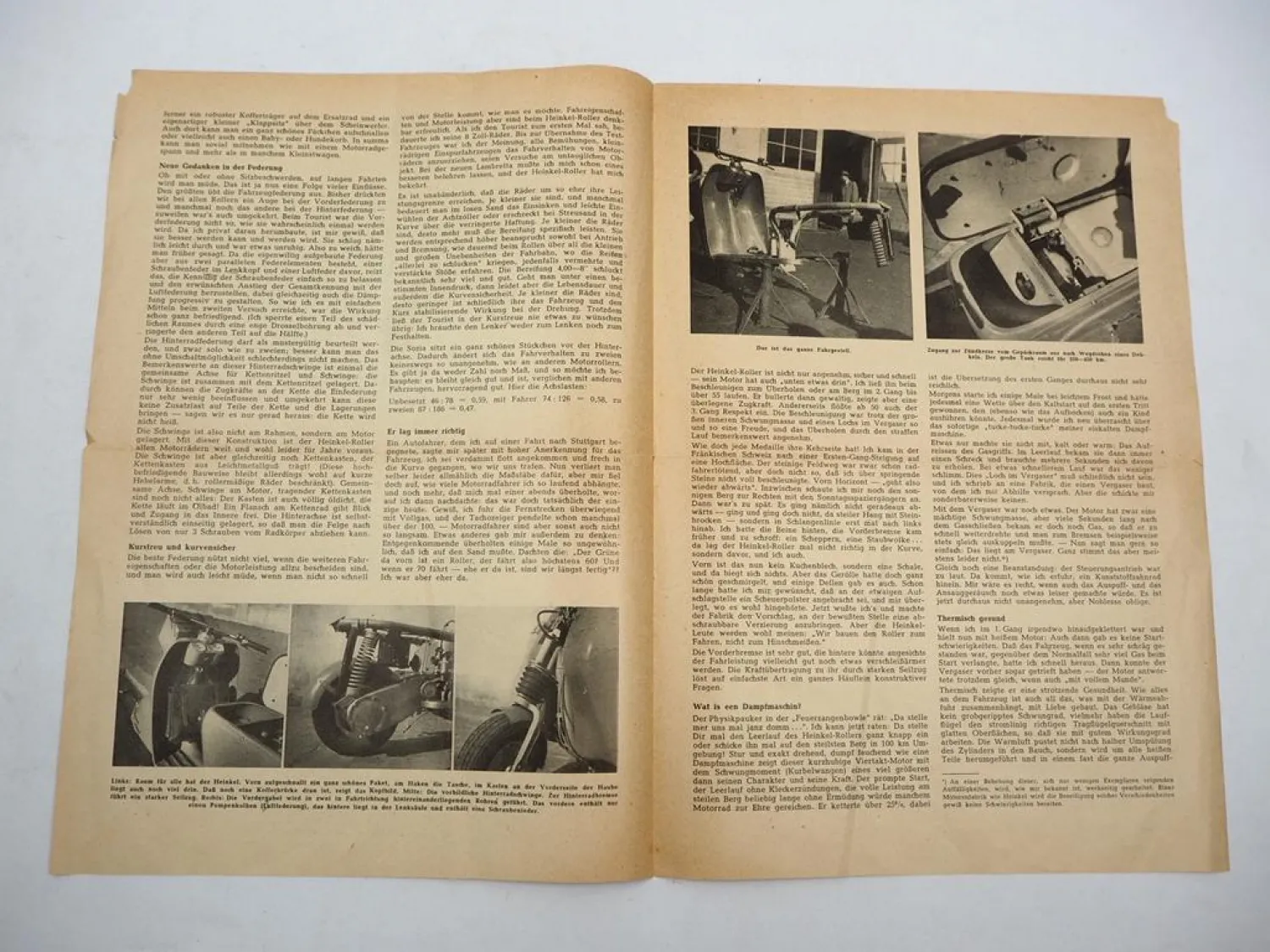 Heinkel Roller Tourist Motorrad Testbericht Auto und Kraftrad 1953