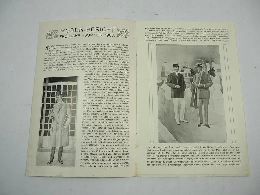 Heinze & Schuster Berlin 1906 Herren Mode Katalog 8 Seiten Taubenstrasse