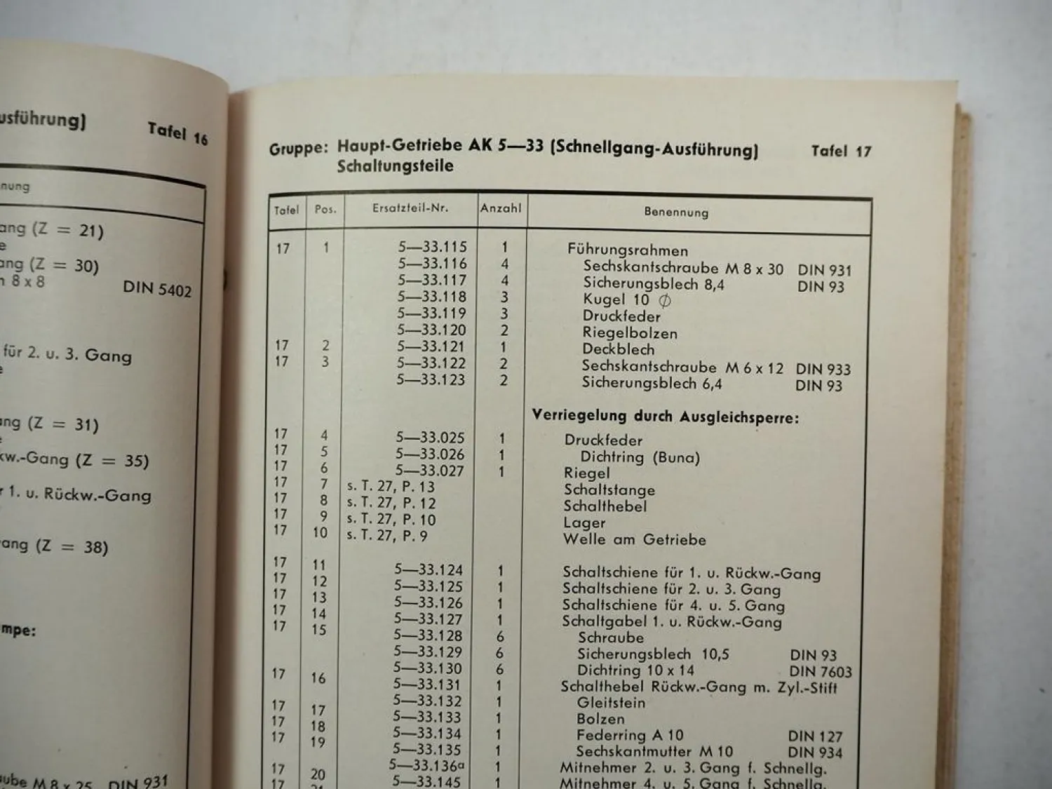 Henschel HS 100 K A AK Fahrgestell Lastwagen Kipper Ersatzteillliste 1952