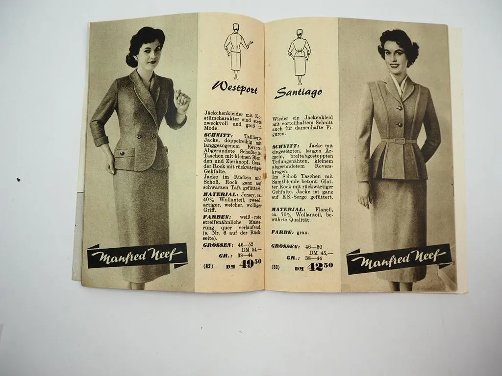 Herbst Damen Kleider Mode Versand Katalog Atelier Manfred Neef Kulmbach Ofr 1956