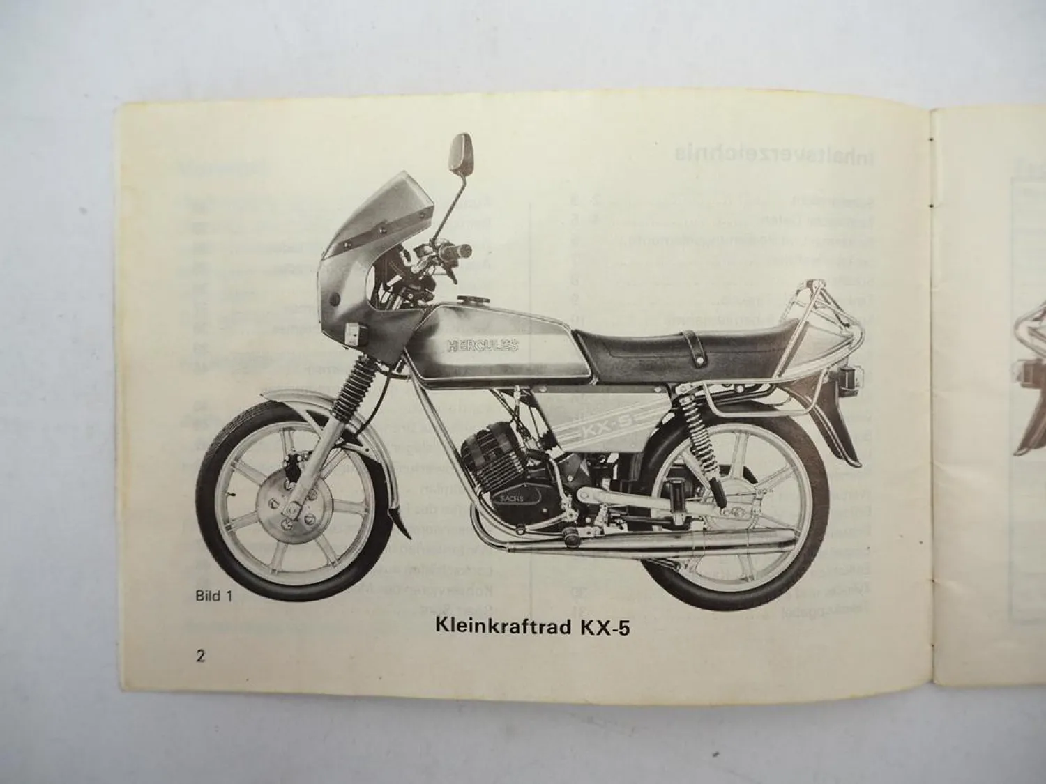 Hercules KX-5 Moped Typ 654005 mit Sachs Motor 50/5 AKF Betriebsanleitung 1987