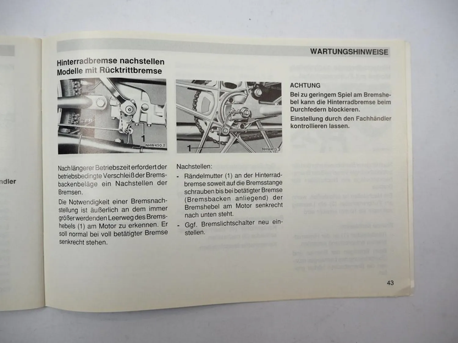Hercules Prima 2 5 5S Mofa mit Sachs Motor Betriebsanleitung Wartung 1994