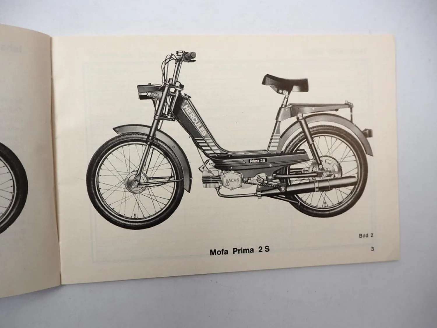 Hercules Prima 2S Mofa mit Sachs Motor 505/1 BX Betriebsanleitung Wartung 1983