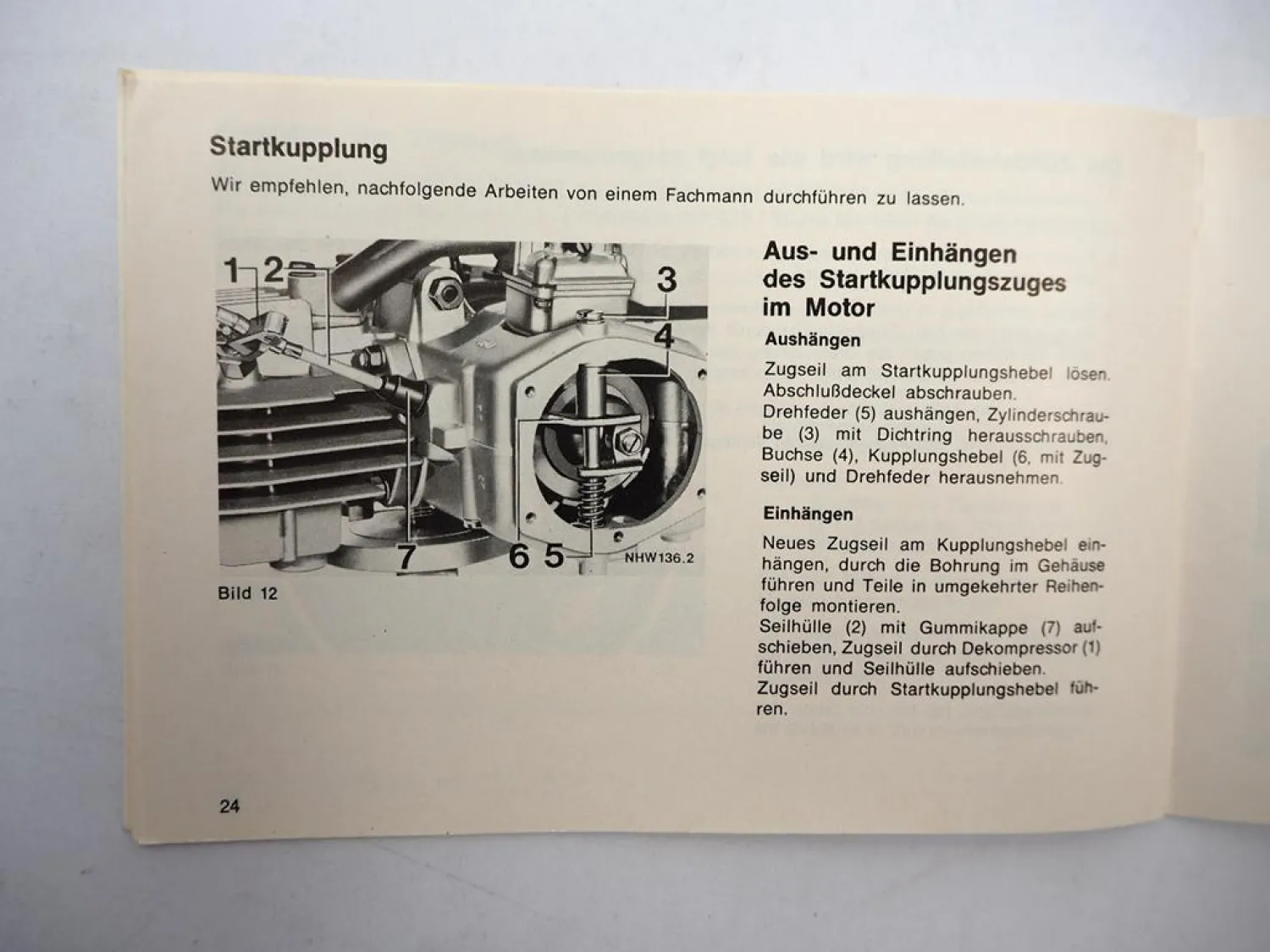 Hercules Prima 2S Mofa mit Sachs Motor 505/1 BX Betriebsanleitung Wartung 1983