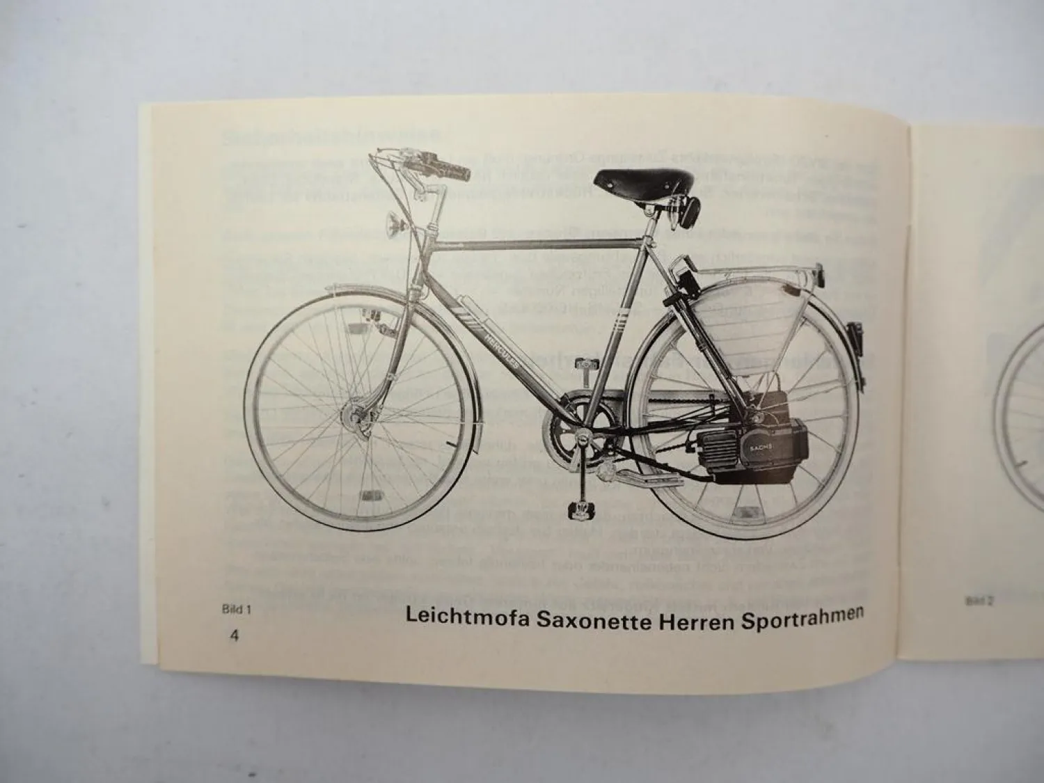 Hercules Saxonette Mofa mit Sachs Motor 301/AB Betriebsanleitung Wartung 1987