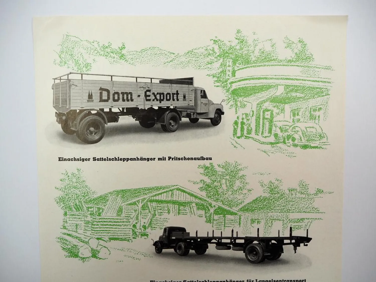 Herrmann Peter Hall Köln Riehl LKW Anhänger Aufbauten Prospekt Preisblatt 1954