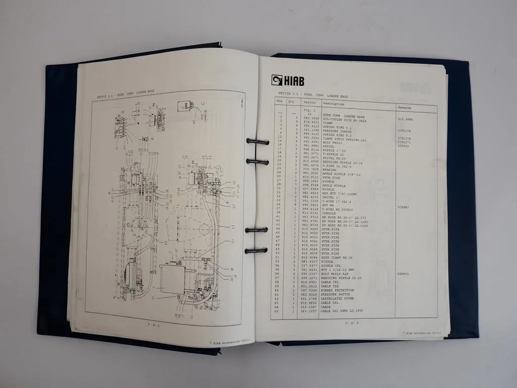 Hiab 185K Ladekran Ersatzteilkatalog Spare Parts Catalogue 1996
