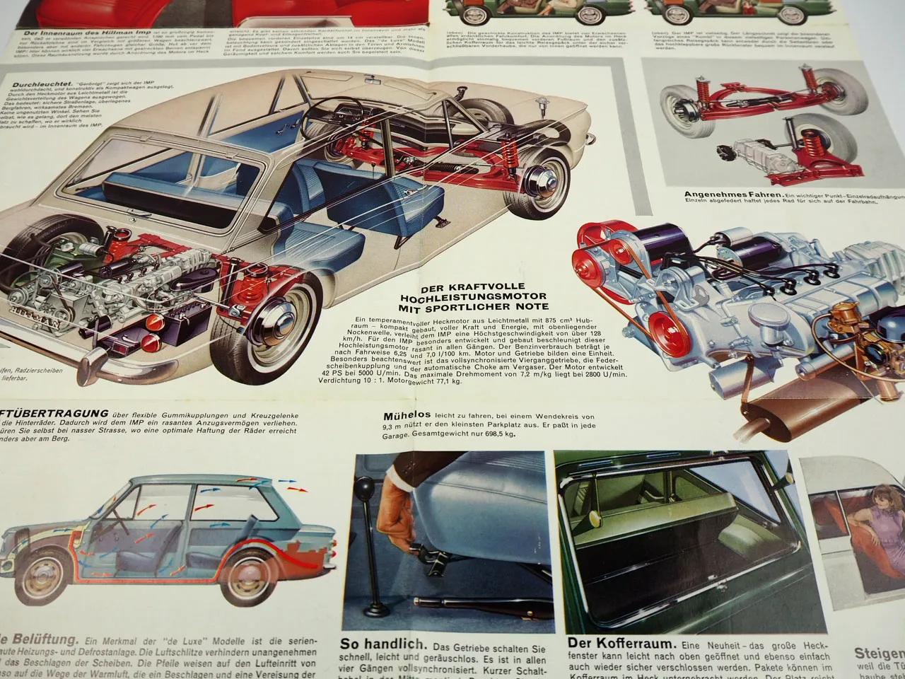 Hilman IMP Limousine de Luxe Prospekt technische Daten 1954 Rootes