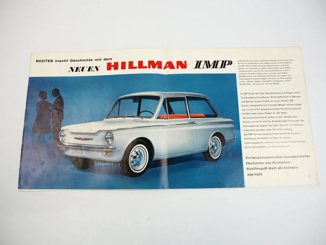 Hilman IMP Limousine de Luxe Prospekt technische Daten 1954 Rootes